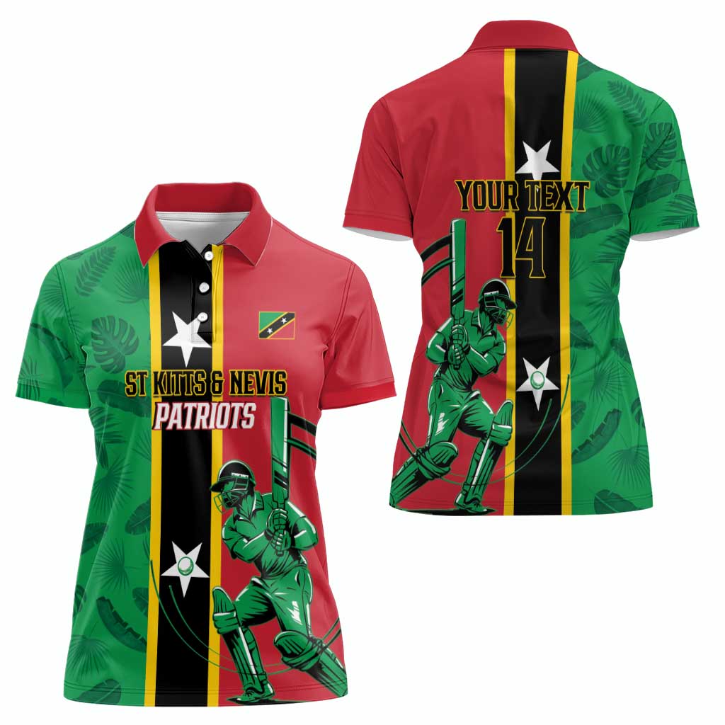 Custom Saint Kitts and Nevis Cricket Women Polo Shirt Go Champions Patriots