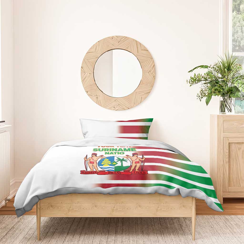 Custom Suriname Football Bedding Set 2025 Go Natio White Color