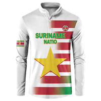 Custom Suriname Football Button Sweatshirt 2025 Go Natio White Color