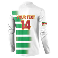 Custom Suriname Football Button Sweatshirt 2025 Go Natio White Color