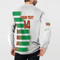 Custom Suriname Football Button Sweatshirt 2025 Go Natio White Color