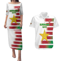 Custom Suriname Football Couples Matching Puletasi and Hawaiian Shirt 2025 Go Natio White Color