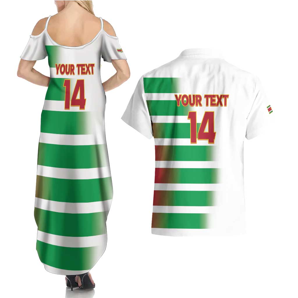 Custom Suriname Football Couples Matching Summer Maxi Dress and Hawaiian Shirt 2025 Go Natio White Color