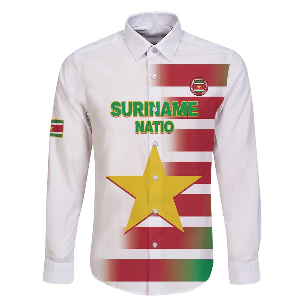 Custom Suriname Football Family Matching Long Sleeve Bodycon Dress and Hawaiian Shirt 2025 Go Natio White Color