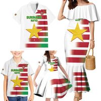 Custom Suriname Football Family Matching Mermaid Dress and Hawaiian Shirt 2025 Go Natio White Color