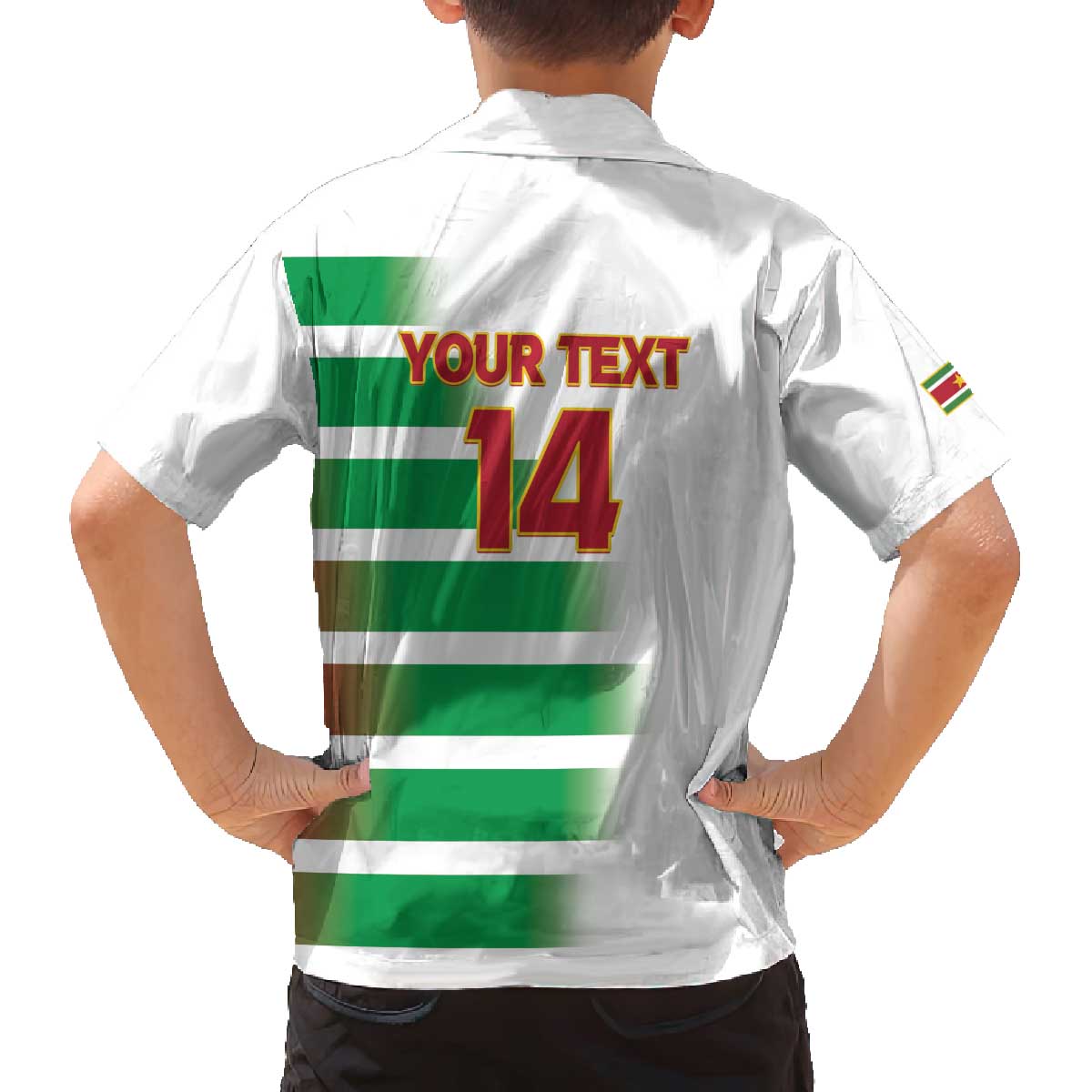 Custom Suriname Football Family Matching Off The Shoulder Long Sleeve Dress and Hawaiian Shirt 2025 Go Natio White Color