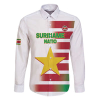 Custom Suriname Football Family Matching Off The Shoulder Long Sleeve Dress and Hawaiian Shirt 2025 Go Natio White Color
