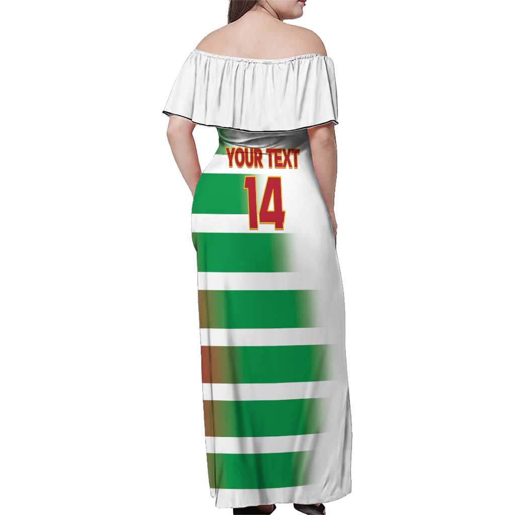 Custom Suriname Football Family Matching Off Shoulder Maxi Dress and Hawaiian Shirt 2025 Go Natio White Color