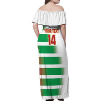 Custom Suriname Football Family Matching Off Shoulder Maxi Dress and Hawaiian Shirt 2025 Go Natio White Color
