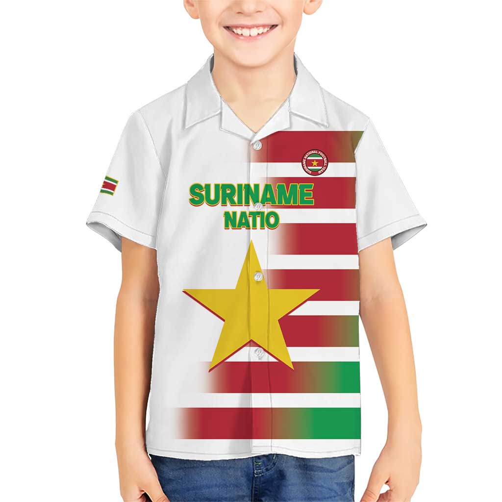 Custom Suriname Football Family Matching Short Sleeve Bodycon Dress and Hawaiian Shirt 2025 Go Natio White Color
