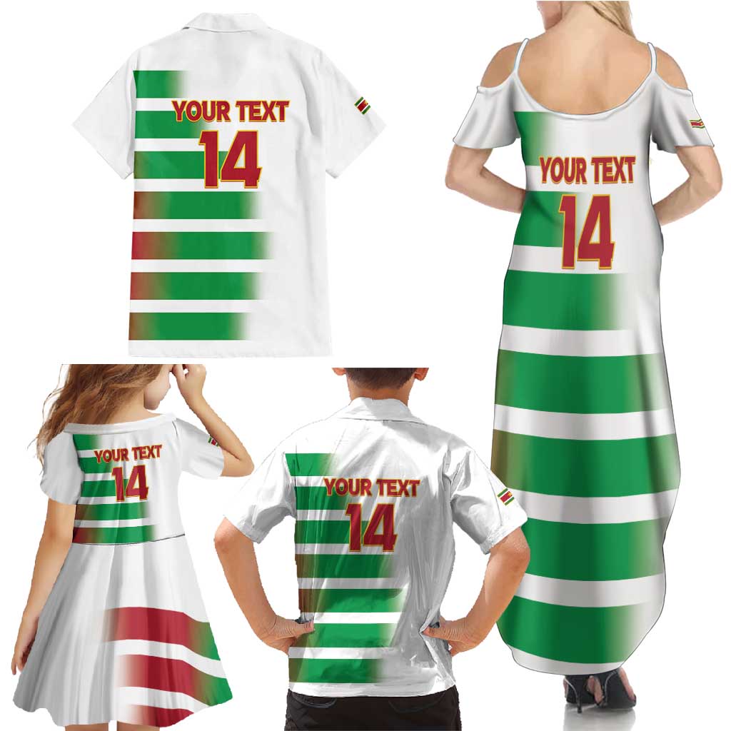 Custom Suriname Football Family Matching Summer Maxi Dress and Hawaiian Shirt 2025 Go Natio White Color