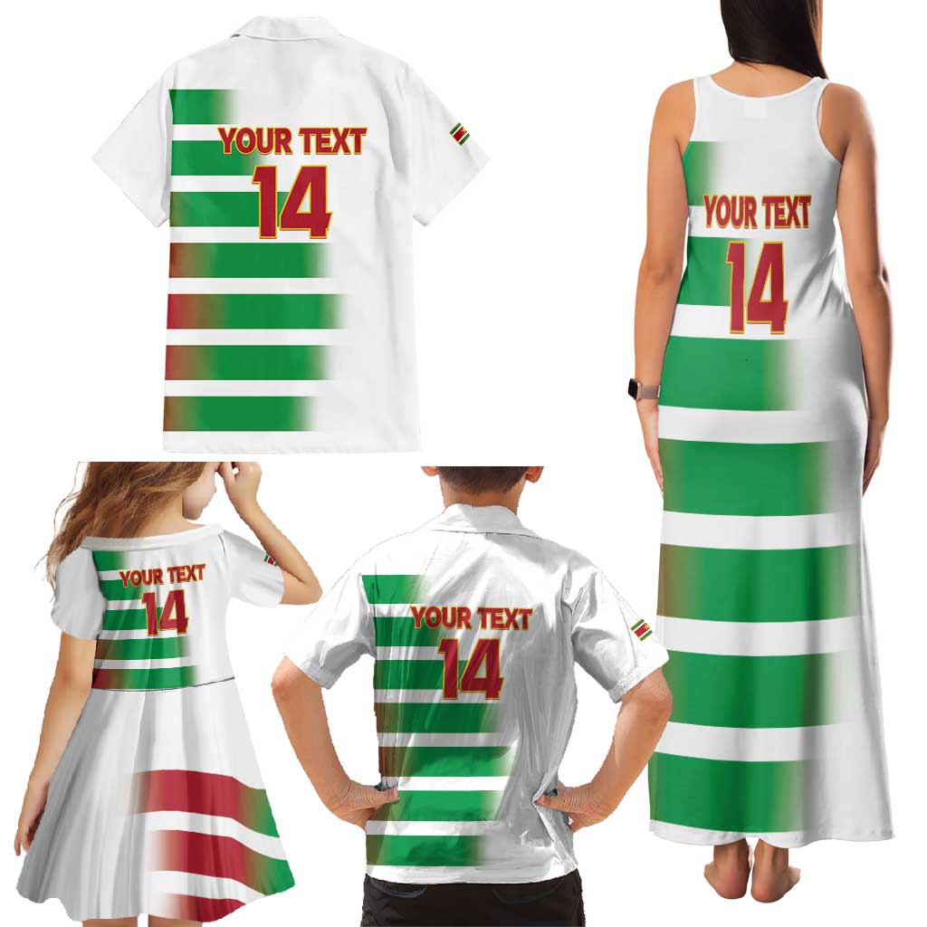 Custom Suriname Football Family Matching Tank Maxi Dress and Hawaiian Shirt 2025 Go Natio White Color