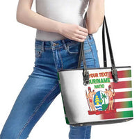 Custom Suriname Football Leather Tote Bag 2025 Go Natio White Color