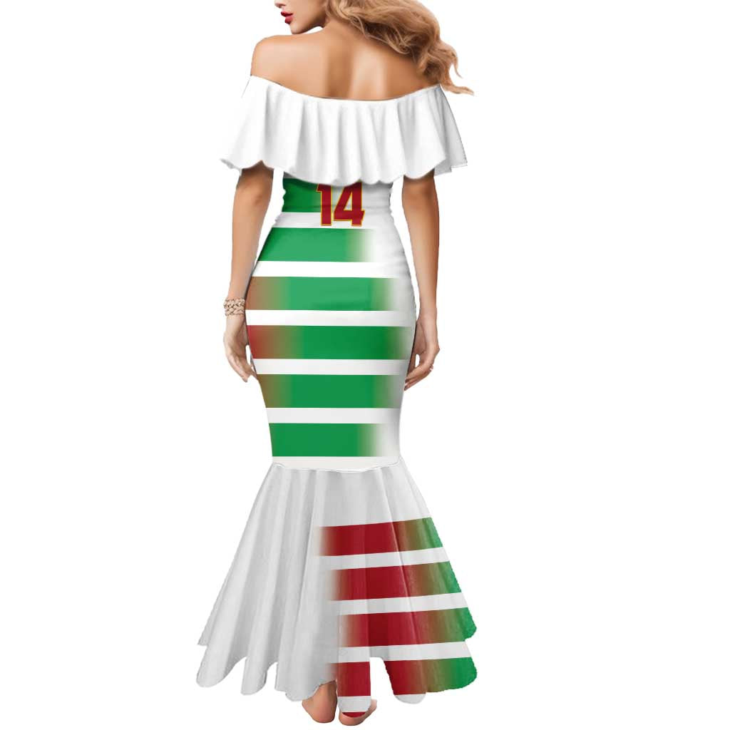 Custom Suriname Football Mermaid Dress 2025 Go Natio White Color