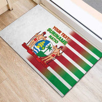 Custom Suriname Football Rubber Doormat 2025 Go Natio White Color