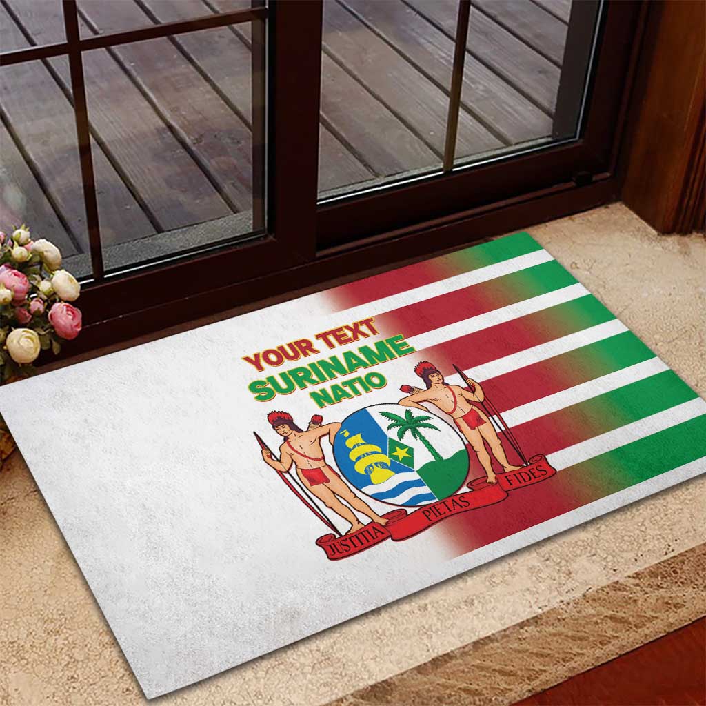 Custom Suriname Football Rubber Doormat 2025 Go Natio White Color
