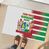 Custom Suriname Football Rubber Doormat 2025 Go Natio White Color