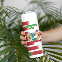 Custom Suriname Football Skinny Tumbler 2025 Go Natio White Color