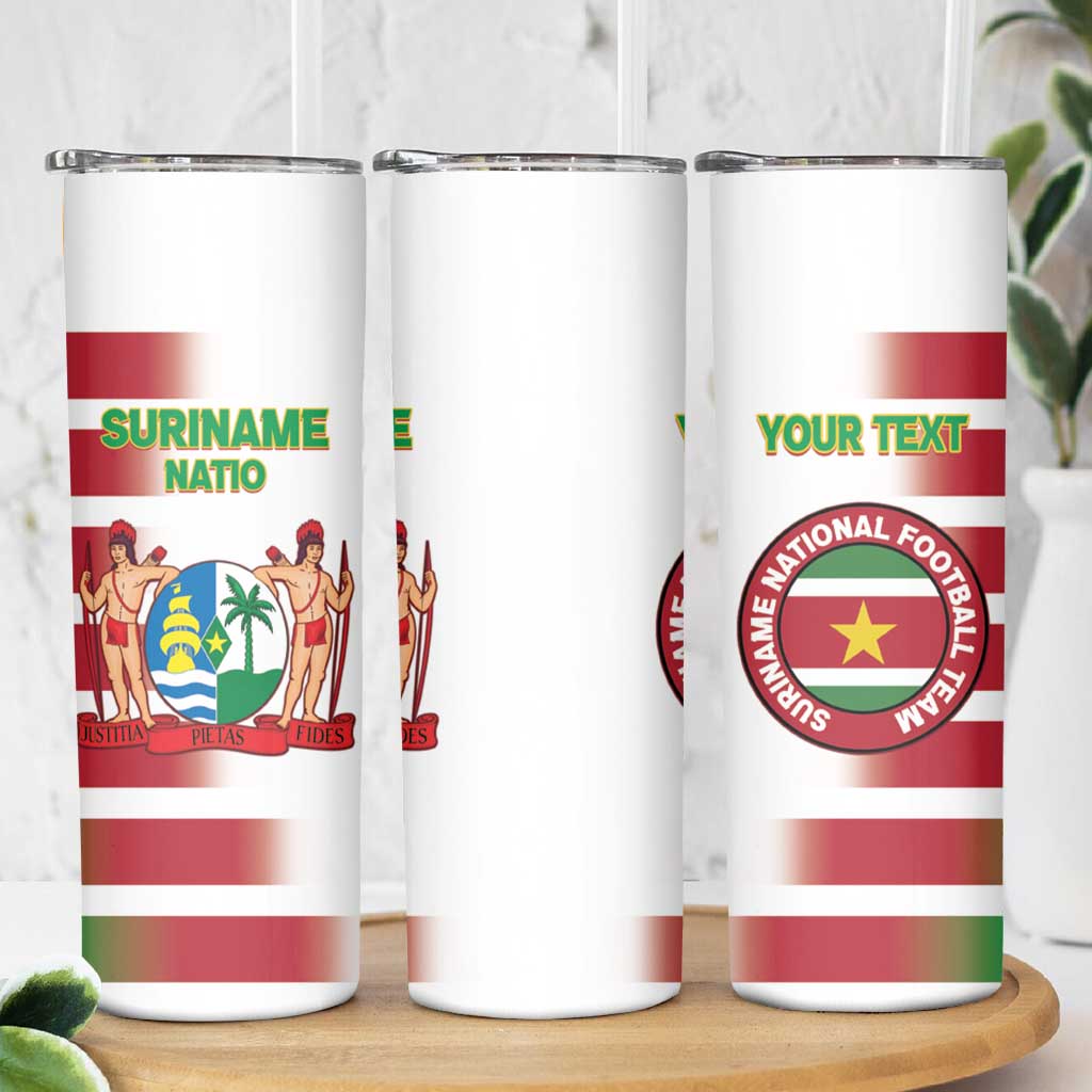 Custom Suriname Football Skinny Tumbler 2025 Go Natio White Color