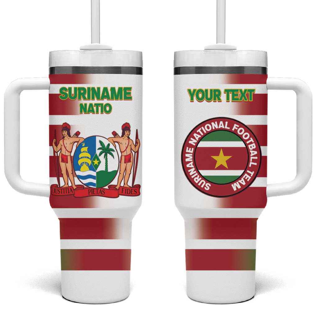 Custom Suriname Football Tumbler With Handle 2025 Go Natio White Color