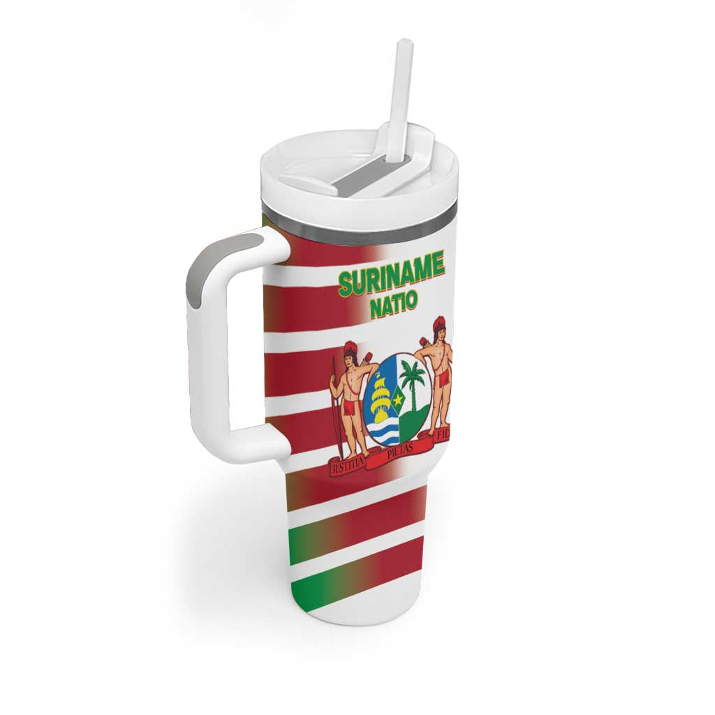 Custom Suriname Football Tumbler With Handle 2025 Go Natio White Color