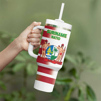 Custom Suriname Football Tumbler With Handle 2025 Go Natio White Color