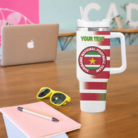 Custom Suriname Football Tumbler With Handle 2025 Go Natio White Color