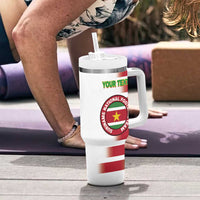 Custom Suriname Football Tumbler With Handle 2025 Go Natio White Color