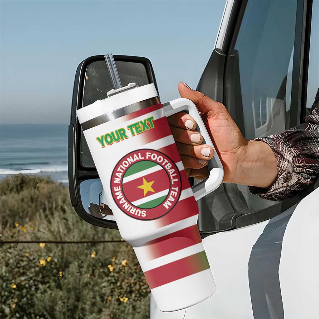 Custom Suriname Football Tumbler With Handle 2025 Go Natio White Color