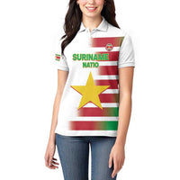 Custom Suriname Football Women Polo Shirt 2025 Go Natio White Color
