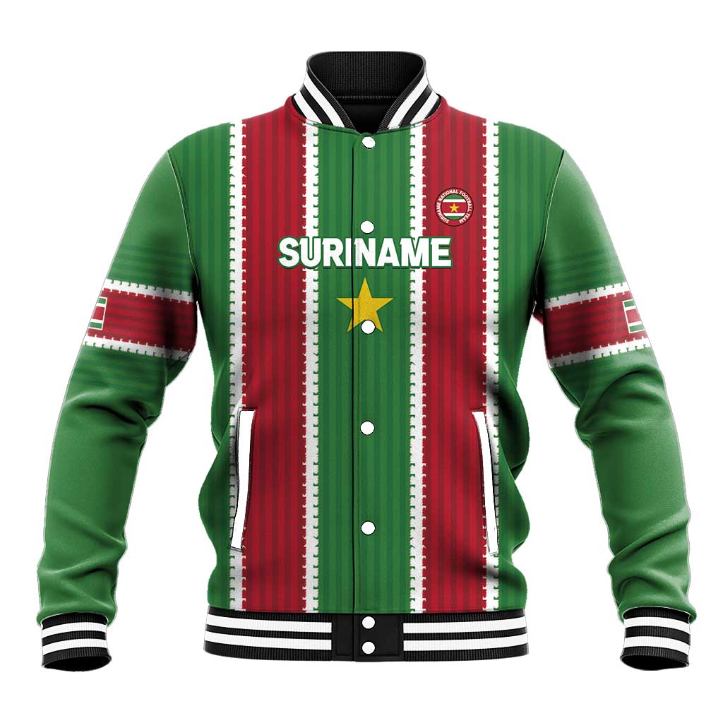 Custom Suriname Football Baseball Jacket 2025 Go Natio Flag Color