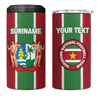 Custom Suriname Football 4 in 1 Can Cooler Tumbler 2025 Go Natio Flag Color