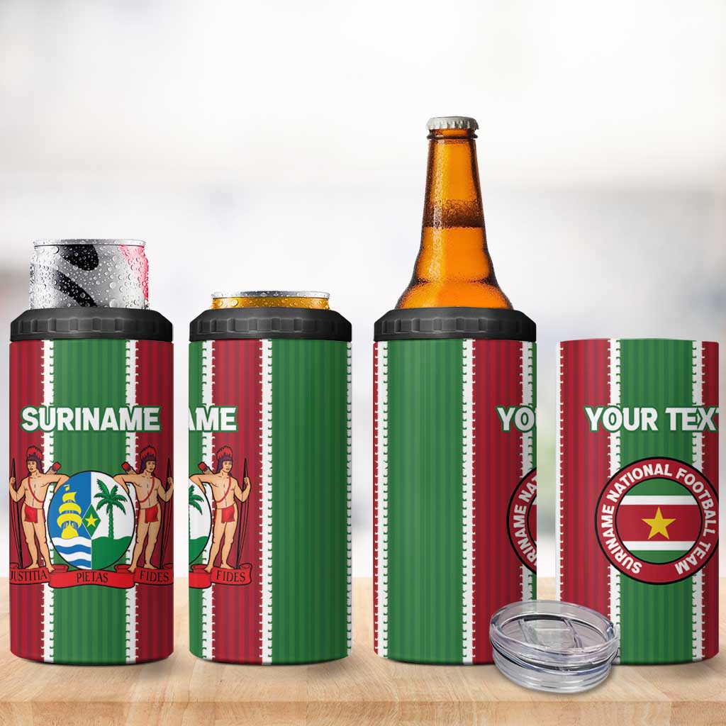 Custom Suriname Football 4 in 1 Can Cooler Tumbler 2025 Go Natio Flag Color