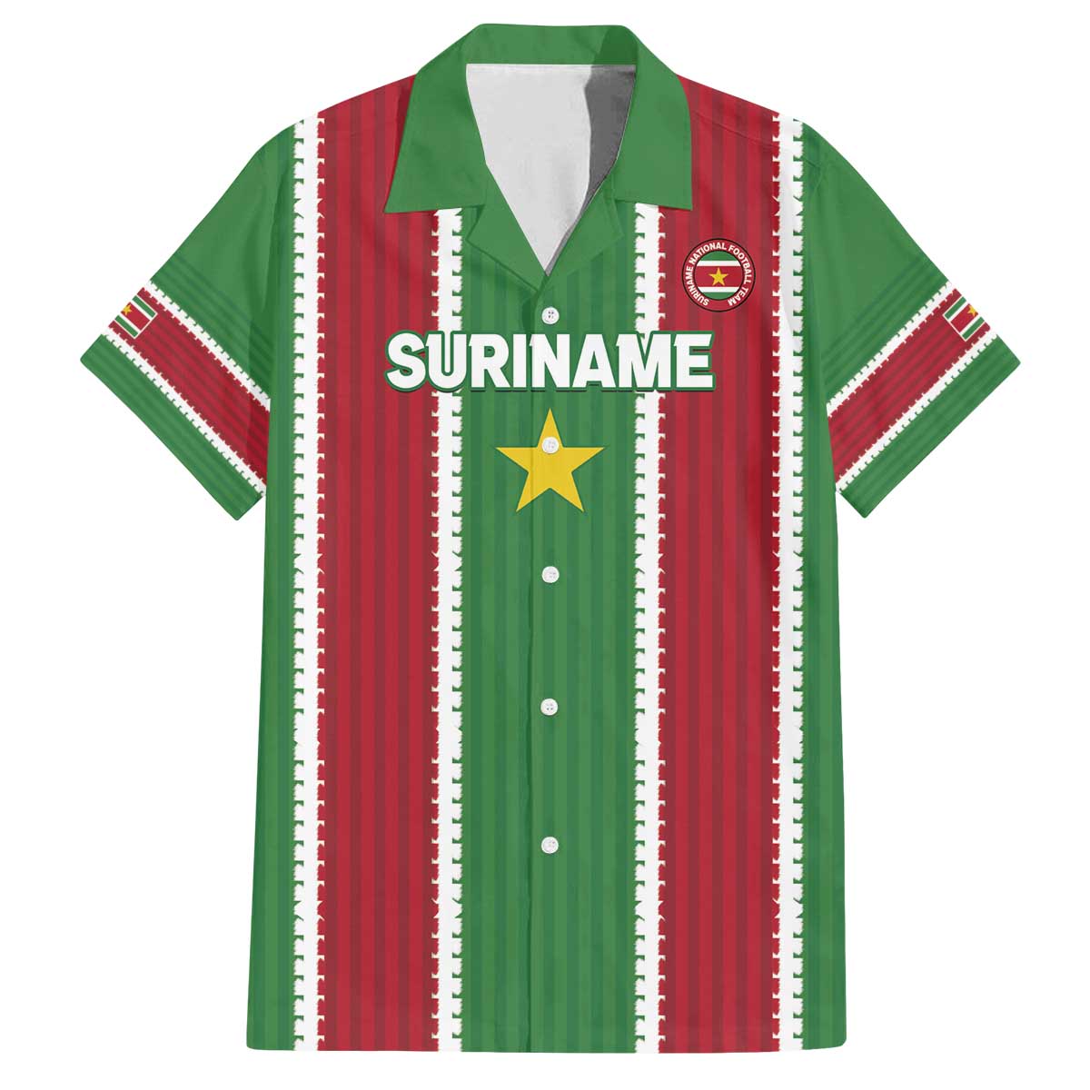 Custom Suriname Football Family Matching Off The Shoulder Long Sleeve Dress and Hawaiian Shirt 2025 Go Natio Flag Color