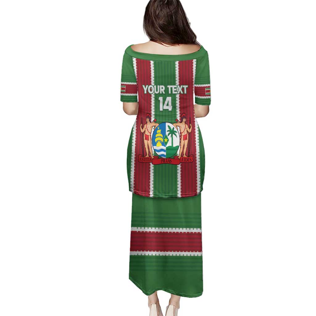 Custom Suriname Football Family Matching Puletasi and Hawaiian Shirt 2025 Go Natio Flag Color