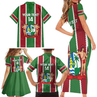 Custom Suriname Football Family Matching Short Sleeve Bodycon Dress and Hawaiian Shirt 2025 Go Natio Flag Color