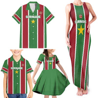 Custom Suriname Football Family Matching Tank Maxi Dress and Hawaiian Shirt 2025 Go Natio Flag Color