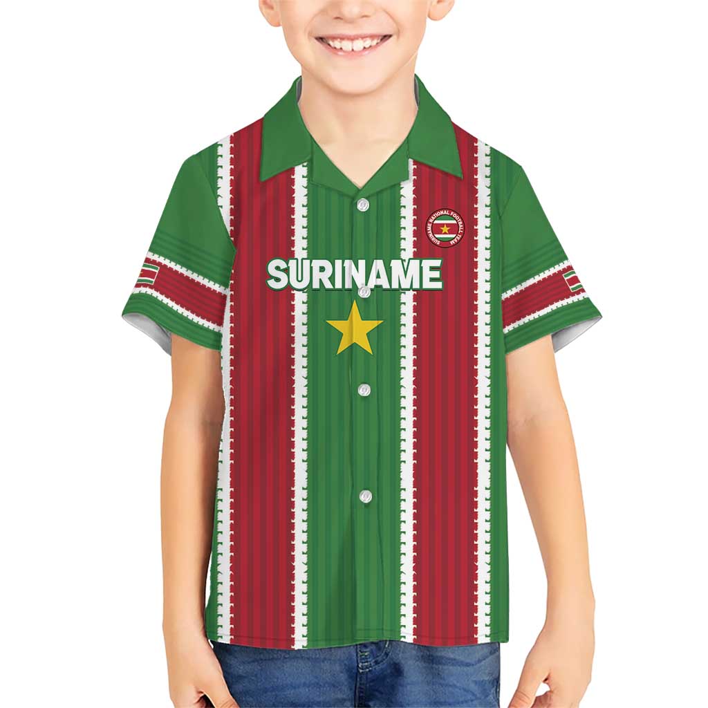 Custom Suriname Football Kid Hawaiian Shirt 2025 Go Natio Flag Color