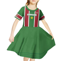 Custom Suriname Football Kid Short Sleeve Dress 2025 Go Natio Flag Color