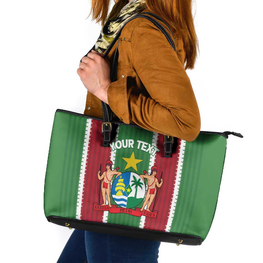 Custom Suriname Football Leather Tote Bag 2025 Go Natio Flag Color