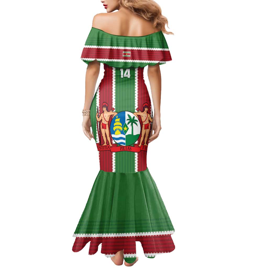 Custom Suriname Football Mermaid Dress 2025 Go Natio Flag Color