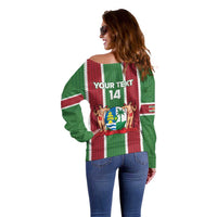 Custom Suriname Football Off Shoulder Sweater 2025 Go Natio Flag Color