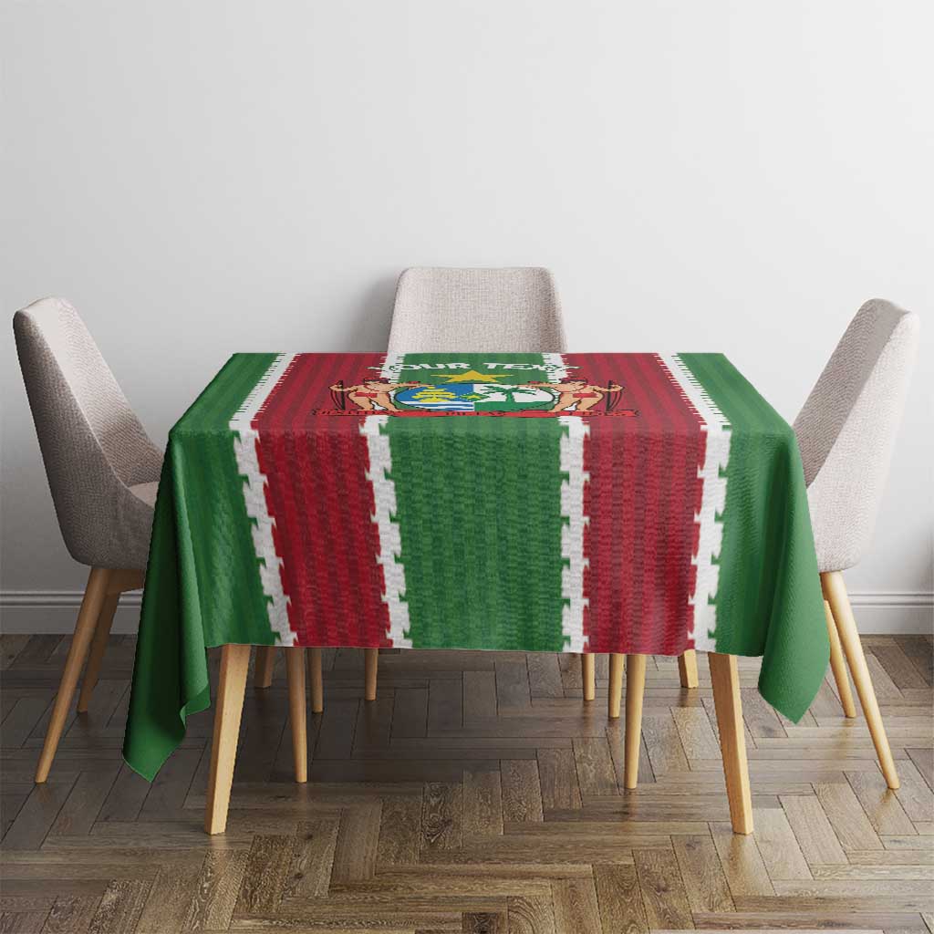 Custom Suriname Football Tablecloth 2025 Go Natio Flag Color
