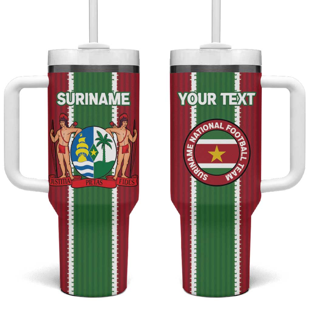 Custom Suriname Football Tumbler With Handle 2025 Go Natio Flag Color
