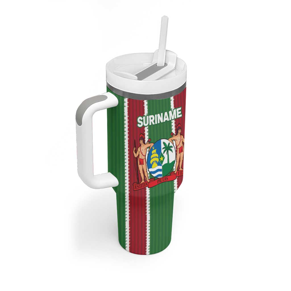 Custom Suriname Football Tumbler With Handle 2025 Go Natio Flag Color