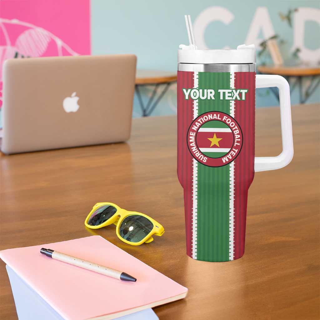 Custom Suriname Football Tumbler With Handle 2025 Go Natio Flag Color