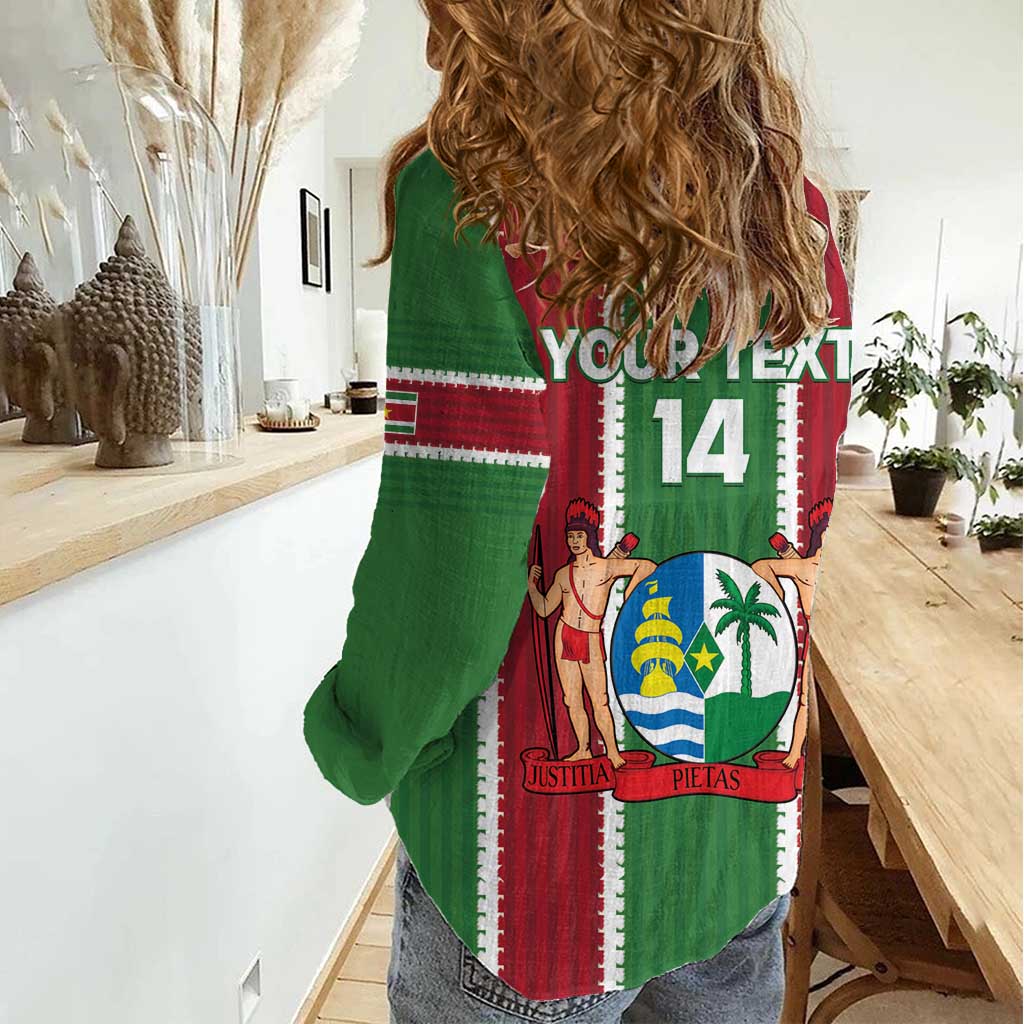 Custom Suriname Football Women Casual Shirt 2025 Go Natio Flag Color