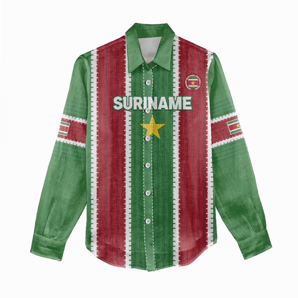 Custom Suriname Football Women Casual Shirt 2025 Go Natio Flag Color