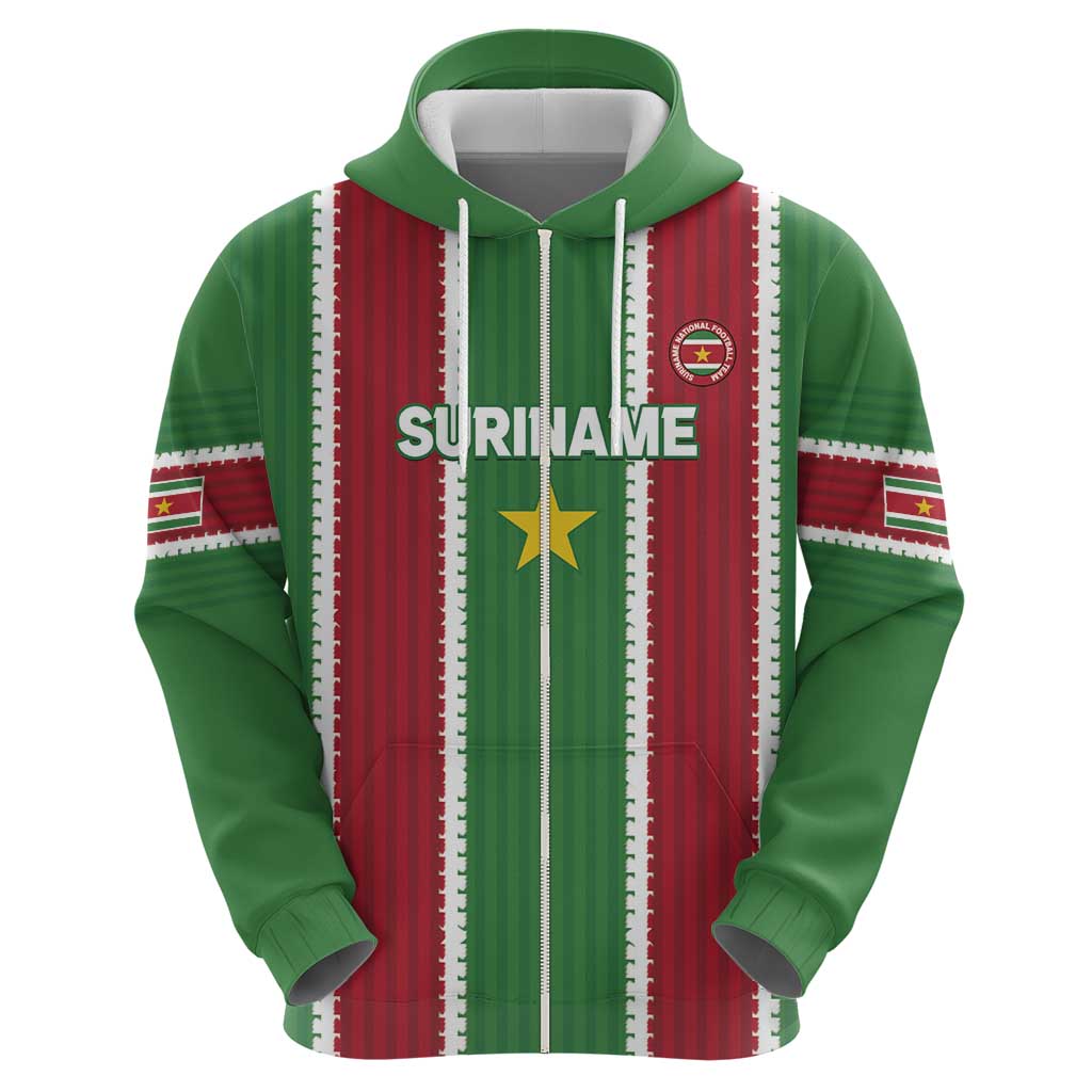 Custom Suriname Football Zip Hoodie 2025 Go Natio Flag Color