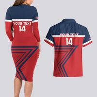 Custom Cuba Football Couples Matching Long Sleeve Bodycon Dress and Hawaiian Shirt 2025 Los Leones del Caribe